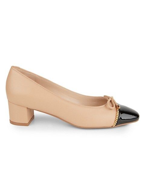 Gabby Chain-Trimmed Leather Pumps | Saks Fifth Avenue OFF 5TH