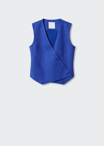 Double-breasted linen waistcoat | MANGO (US)