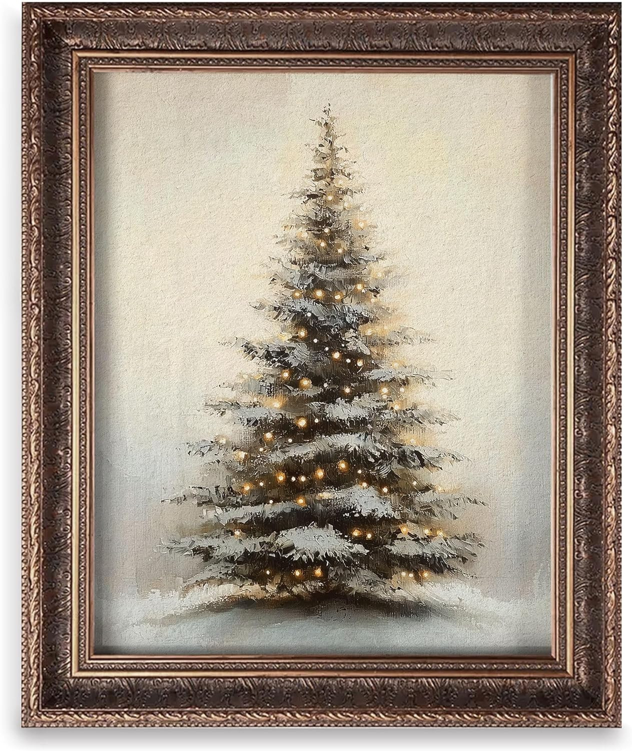 Vintage Christmas Tree Painting Print, Santa Claus Christmas Art Print, Antique Holiday Winter Wa... | Amazon (US)