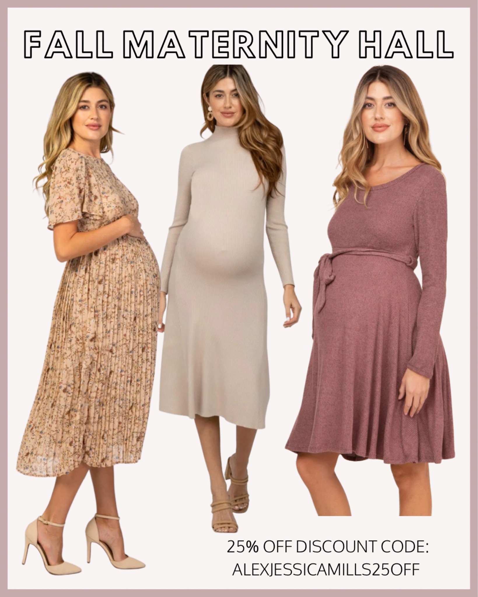 Maternity dresses that are perfect for autumn or fall 

Use my code ALEXJESSICAMILLS25OFF
for 25% off your order!

#LTKunder100 #LTKSeasonal #LTKworkwear