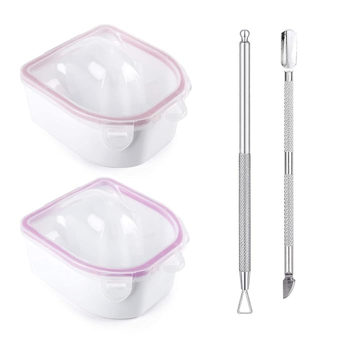 Nail Soaking Bowl, 2PCS Soak Off Gel Polish Dip Powder Remover Manicure Bowl with Triangle Cuticl... | Amazon (US)