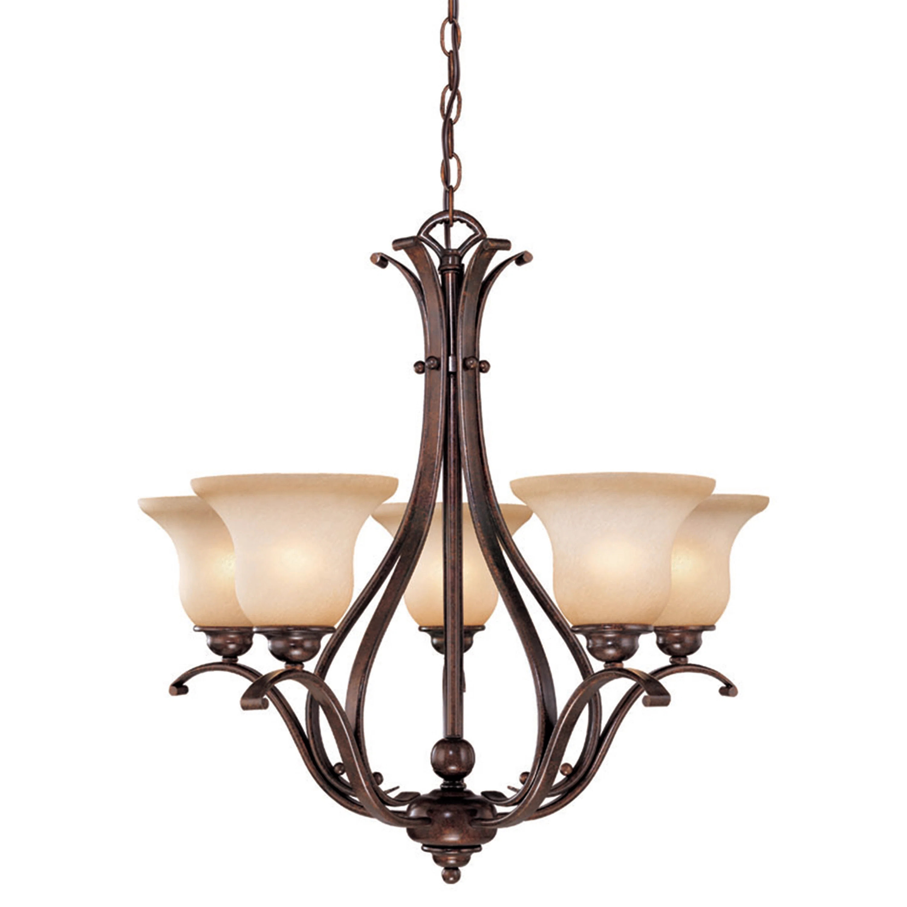 Macalla 5 - Light Steel Dimmable Tiered Chandelier | Wayfair North America