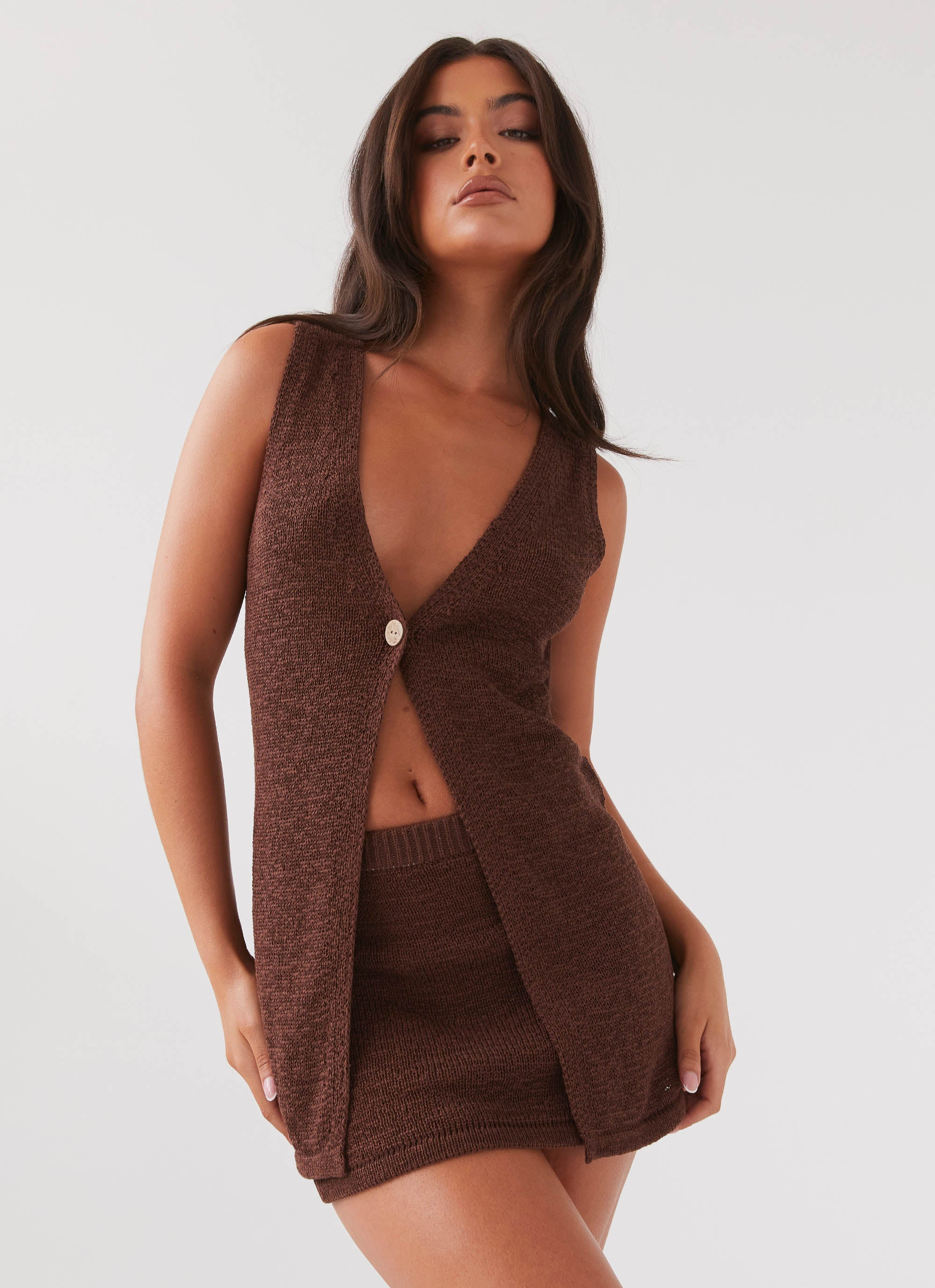 Capri Glow Knit Top - Chocolate | Peppermayo (Global)