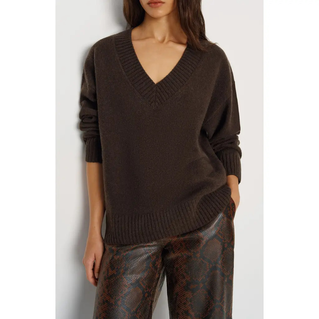 Reformation Jadey Oversize Cashmere Sweater in Compost at Nordstrom, Size Large | Nordstrom