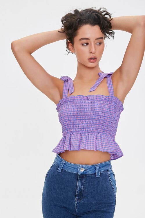 Gingham Tie-Strap Crop Top | Forever 21 (US)