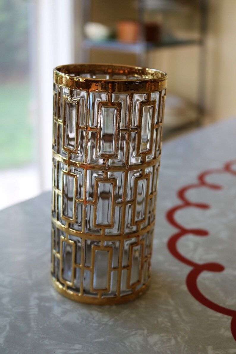 Fabulous Imperial Glass Shoji Barware, Vintage Gold Tumblers, Set of 4 | Etsy (US)