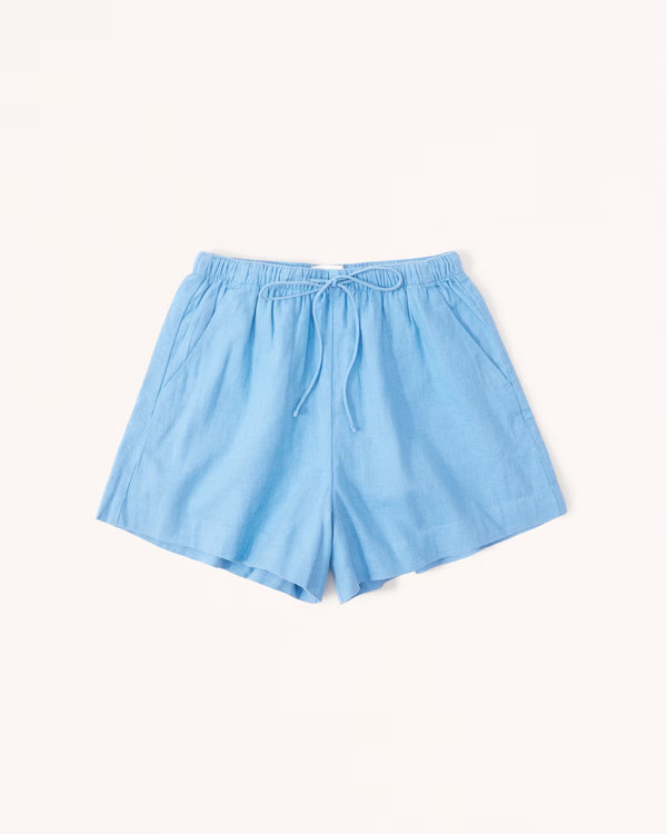 Linen-Blend Pull-On Short | Abercrombie & Fitch (US)