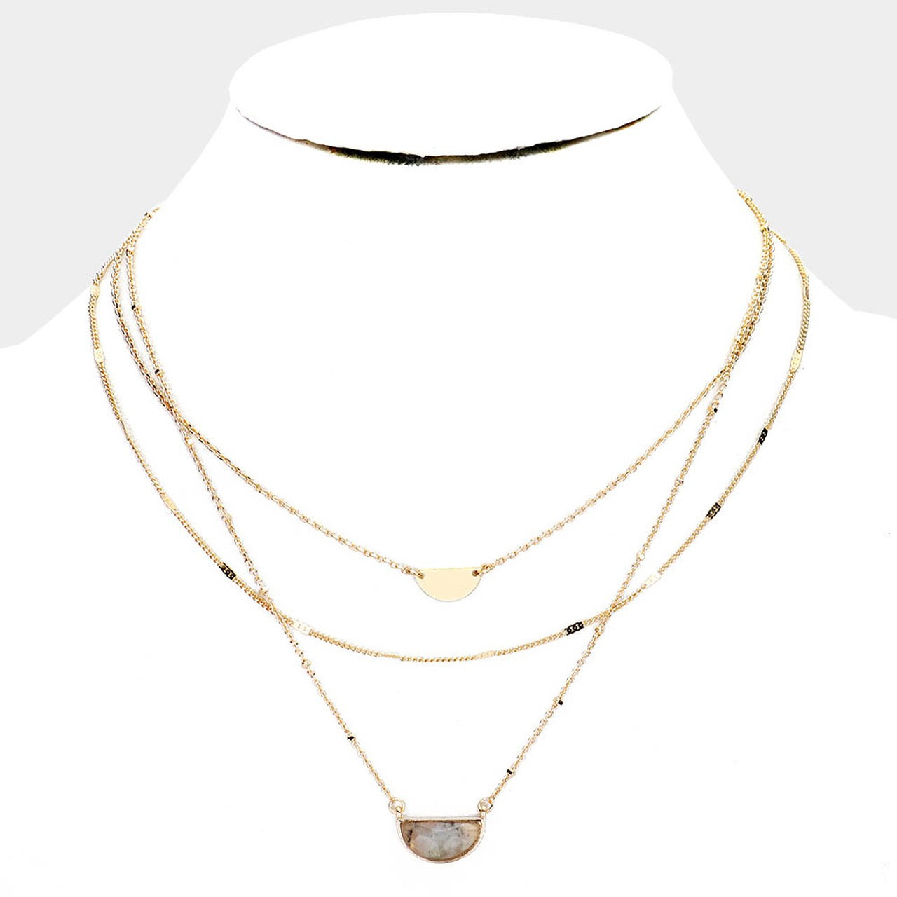 Layla Layered Semi Precious Stone Necklace | Alison + Aubrey