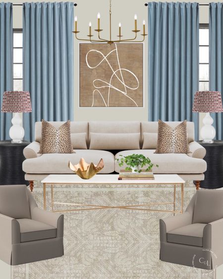 Living room inspiration
I love the depth all these neutral
tones in this design.
Modern home, traditional living room, sofa, armchair, coffee table, accessories, lamp, abstract art, chandelier, velvet curtains, end table, rug, budget friendly living room, coffee table, side table, accent mirror, neutral living room, pleated lamp shade, swivel chair, Amazon, wayfair, Etsy

#LTKstyletip #LTKsalealert #LTKhome