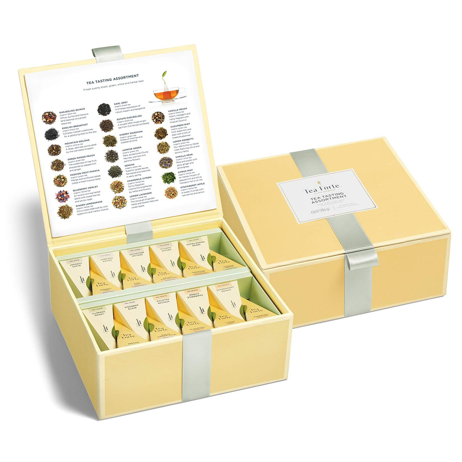 Tea Forte Tea Tasting Assortment Premium Tea Chest Gift Sampler, 40 Count, 2 of each Variety Blen... | Amazon (US)