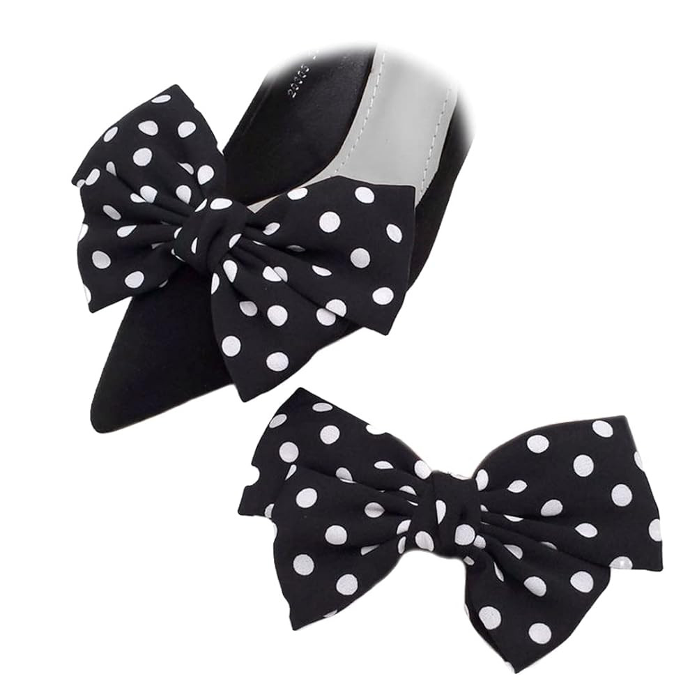 Tsangbaby Satin Bow Shoe Clips - Dots Solid Color Removable Elegant Wedding Party Shoe Buckle Bag... | Amazon (US)