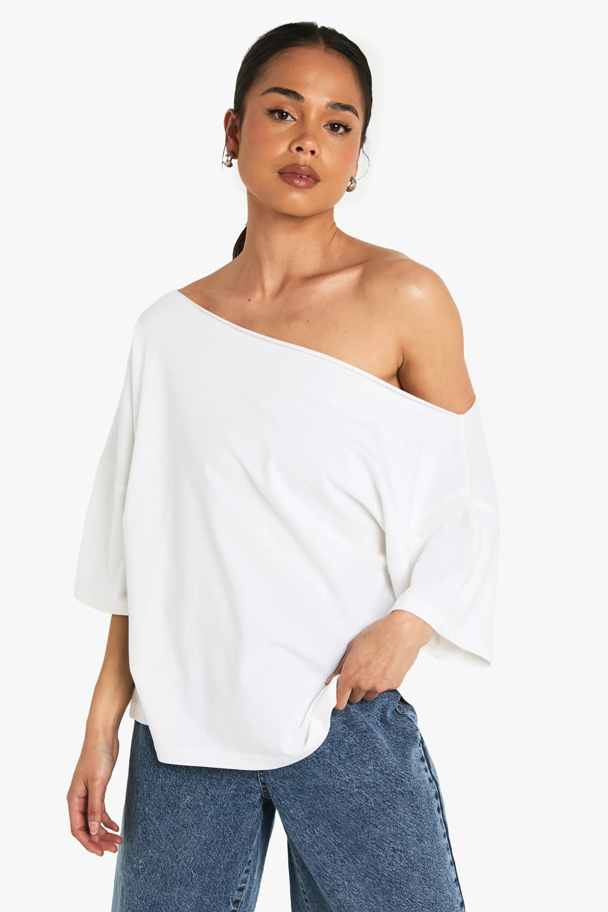 Off The Shoulder Oversized T-Shirt | Boohoo.com (UK & IE)