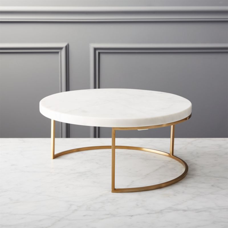 Essex Marble Cake Stand/Server Large + Reviews | CB2 | CB2