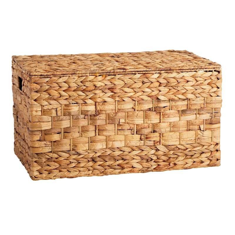 Water Hyacinth Storage Trunk with Flat Lid, Small | At Home