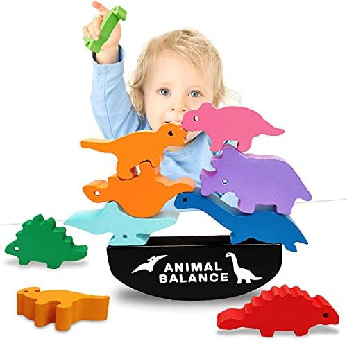 Wooden Stacking Dinosaur Toys for Kids 3-5 Year Old Boys & Girls, Stacking Toddler Toys Gifts for 2  | Amazon (US)