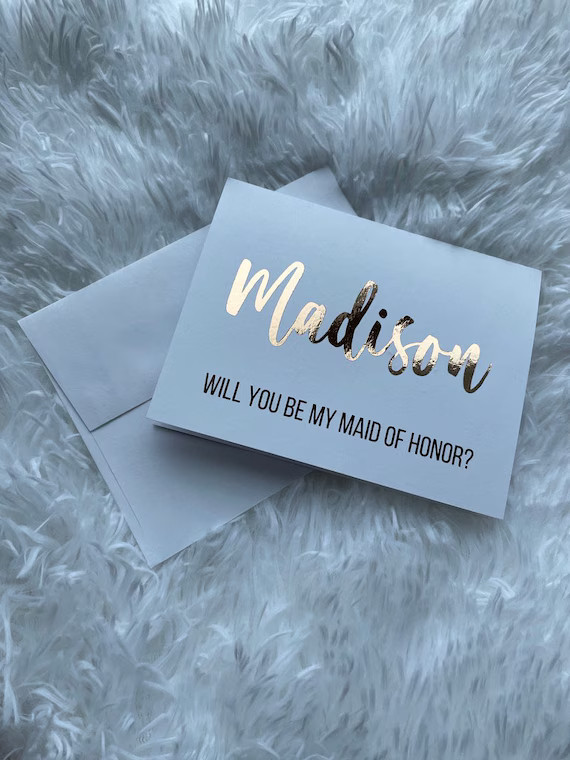 Bridesmaid Proposal Gold Foil Card \\ Bridal Party Proposal Card 4.25 x 5 inch \\ Will You Be My ... | Etsy (US)