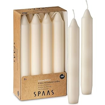 SPAAS Straight Candle Sticks - Pack of 8 6" Long Ivory Candles | 5 Hour Long Burning Unscented Ca... | Amazon (US)