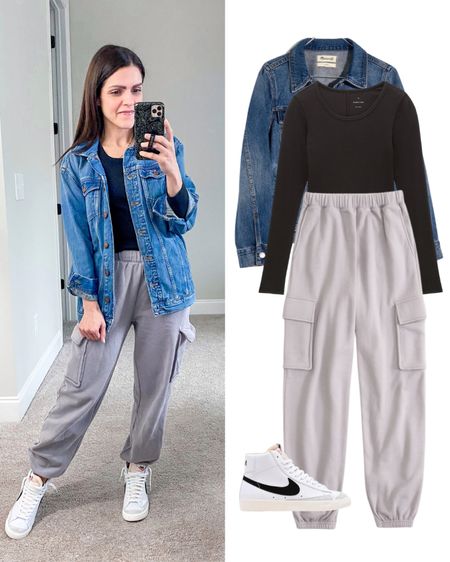 Monthly outfit planner: JANUARY | real life vs graphic | cropped black long sleeve tee, cargo sweats, Nike Blazers, denim Trucker jacket 

Athleisure wear, activewear, casual outfit, weekend wear, loungewear 

See the entire calendar on thesarahstories.com ✨ 


#LTKstyletip #LTKfitness