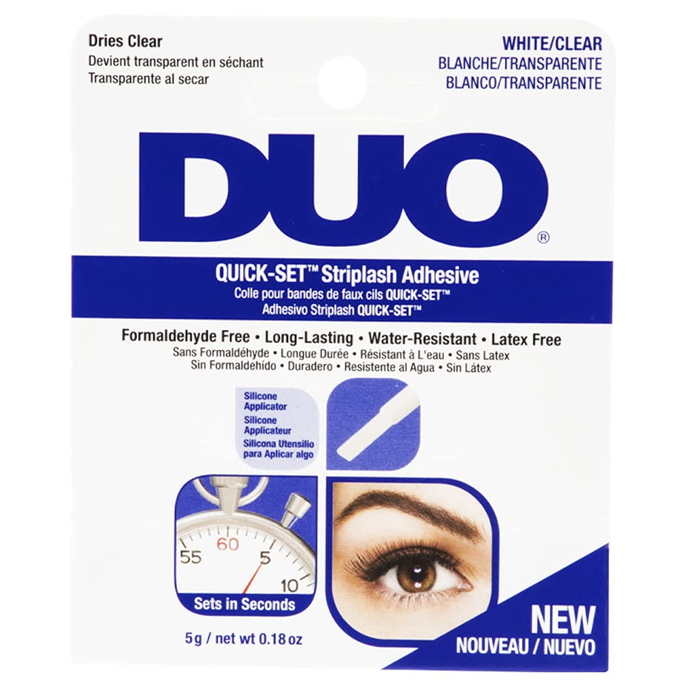 Duo Quick Set Clear Lash Glue, Striplash Adhesive with Applicator, Latex Free, Rapid Dry, Easy Us... | Amazon (UK)
