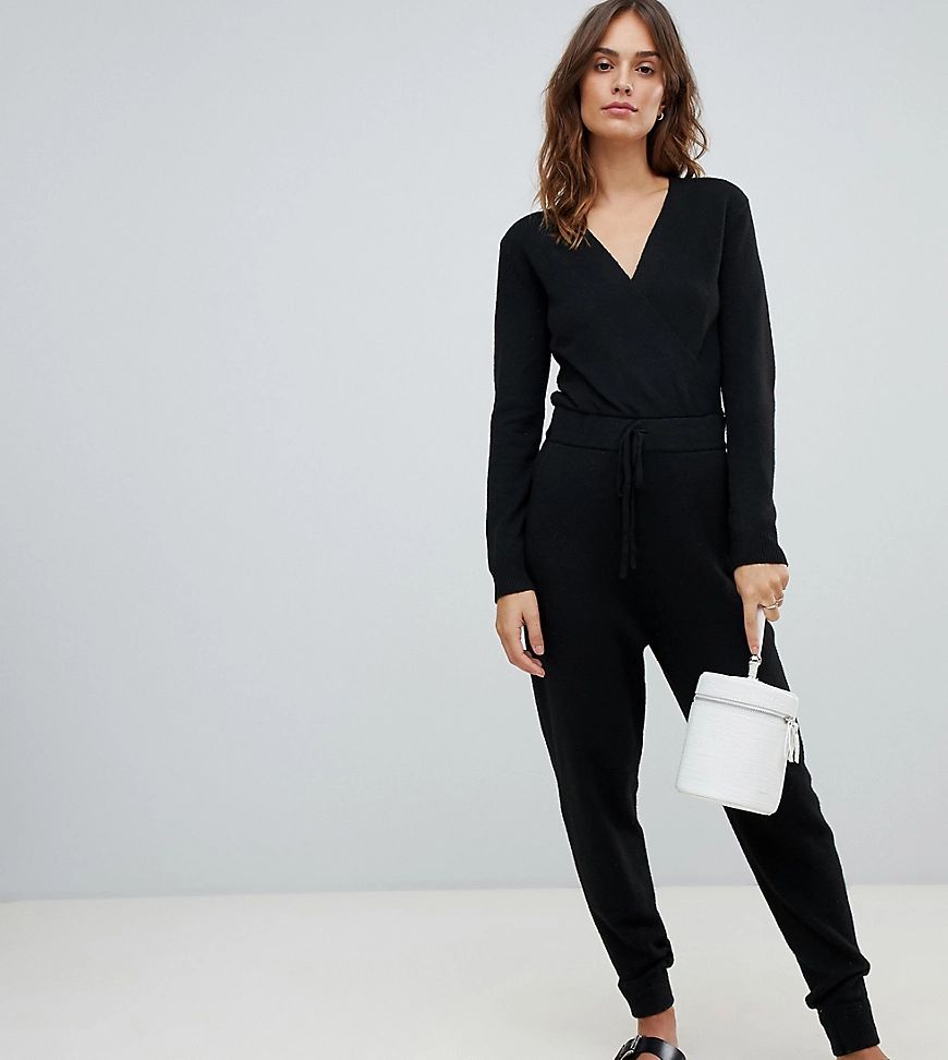 Micha Lounge jumpsuit with wrap front-Black | ASOS (Global)