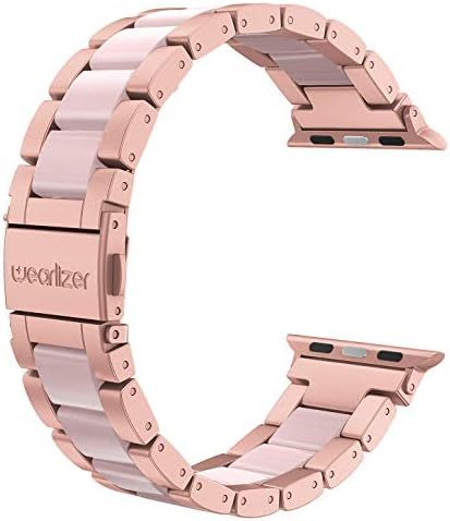 Wearlizer Rose Gold Pink Compatible with Apple Watch Band 38mm 40mm Womens Mens Replacement for i... | Amazon (US)