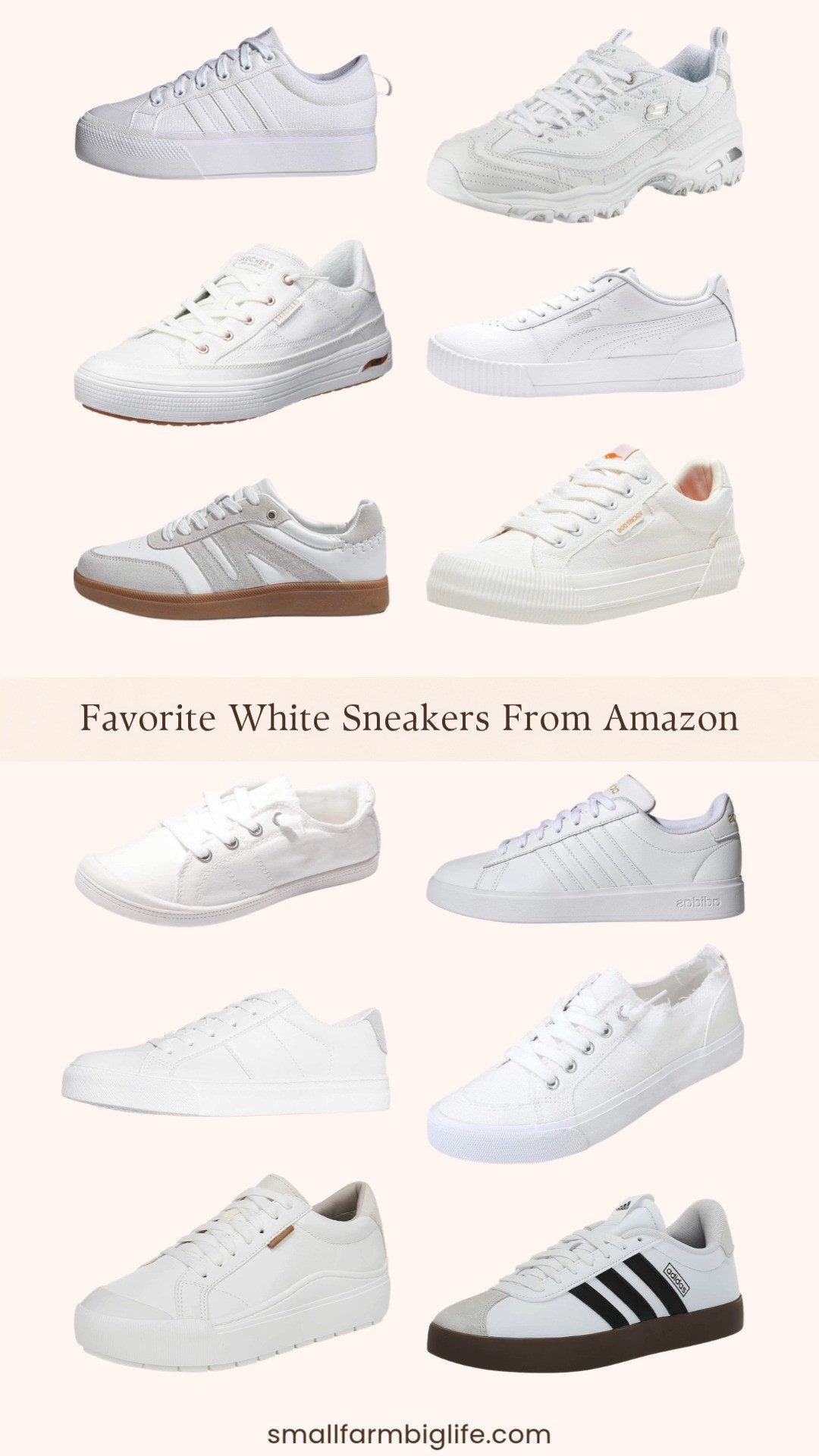 White sneakers are the one shoe that goes with absolutely everything and Amazon has so many beautiful styles at amazing prices right now! From classic leather adidas and PUMA styles to memory foam Skechers, Dr. Scholl's, canvas slip ons, and the cutest retro gum sole sneakers, there is a perfect white sneaker for every foot type and every outfit this spring and summer. Clean, classic, and so easy to style. Linking all my favorites below! 

 #LTKootd #LTKSeasonal #LTKOver40