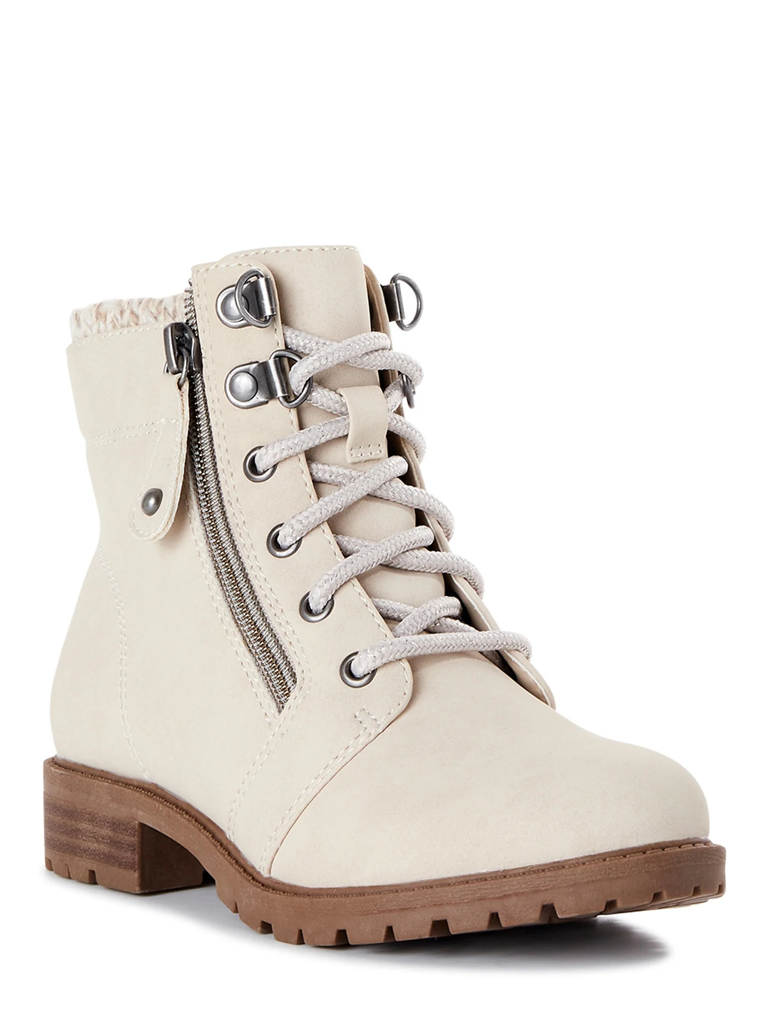 Wonder Nation Little Girl & Big Girl Sweater Kint Hiker Boot, Sizes 13-6 | Walmart (US)