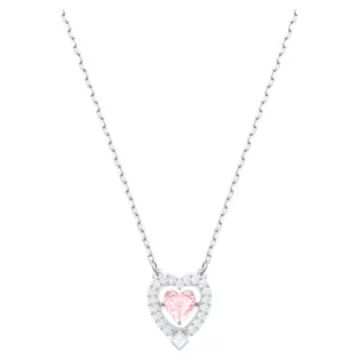 Swarovski Sparkling Dance Heart Necklace, Pink, Rhodium plated | Swarovski (US)