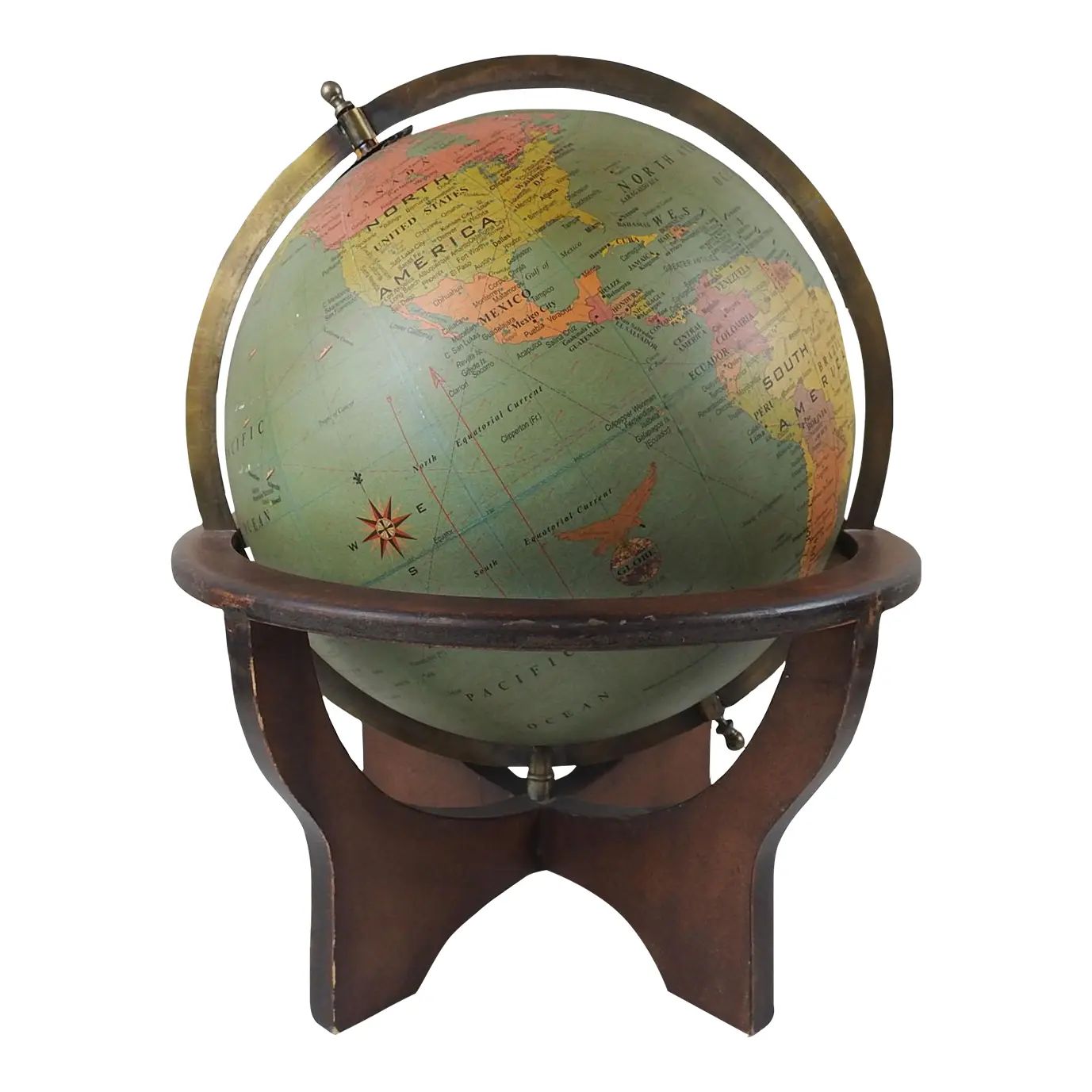 Contemporary Mid Century Modern Style Tabletop Globe | Chairish