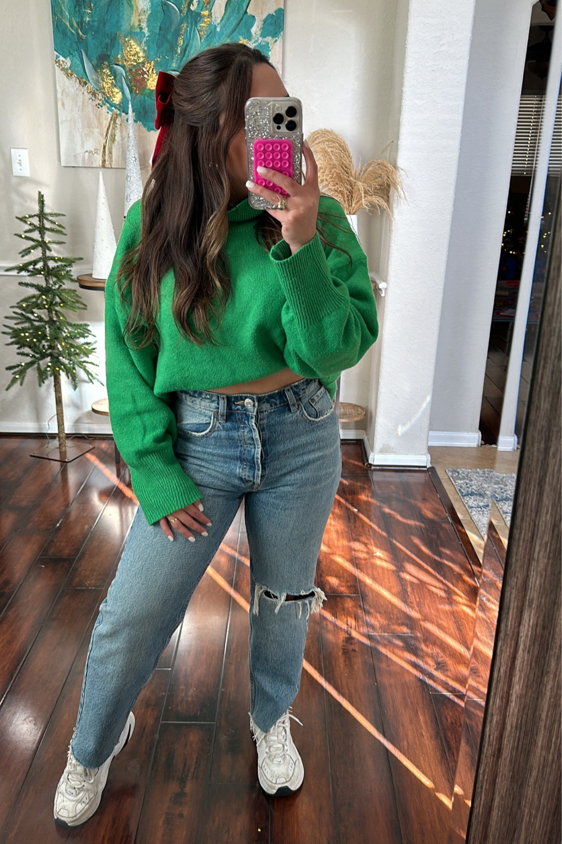 Coziest sweater sized up for comfy fit 
Sweater : xl 

#LTKtravel #LTKstyletip #LTKhome