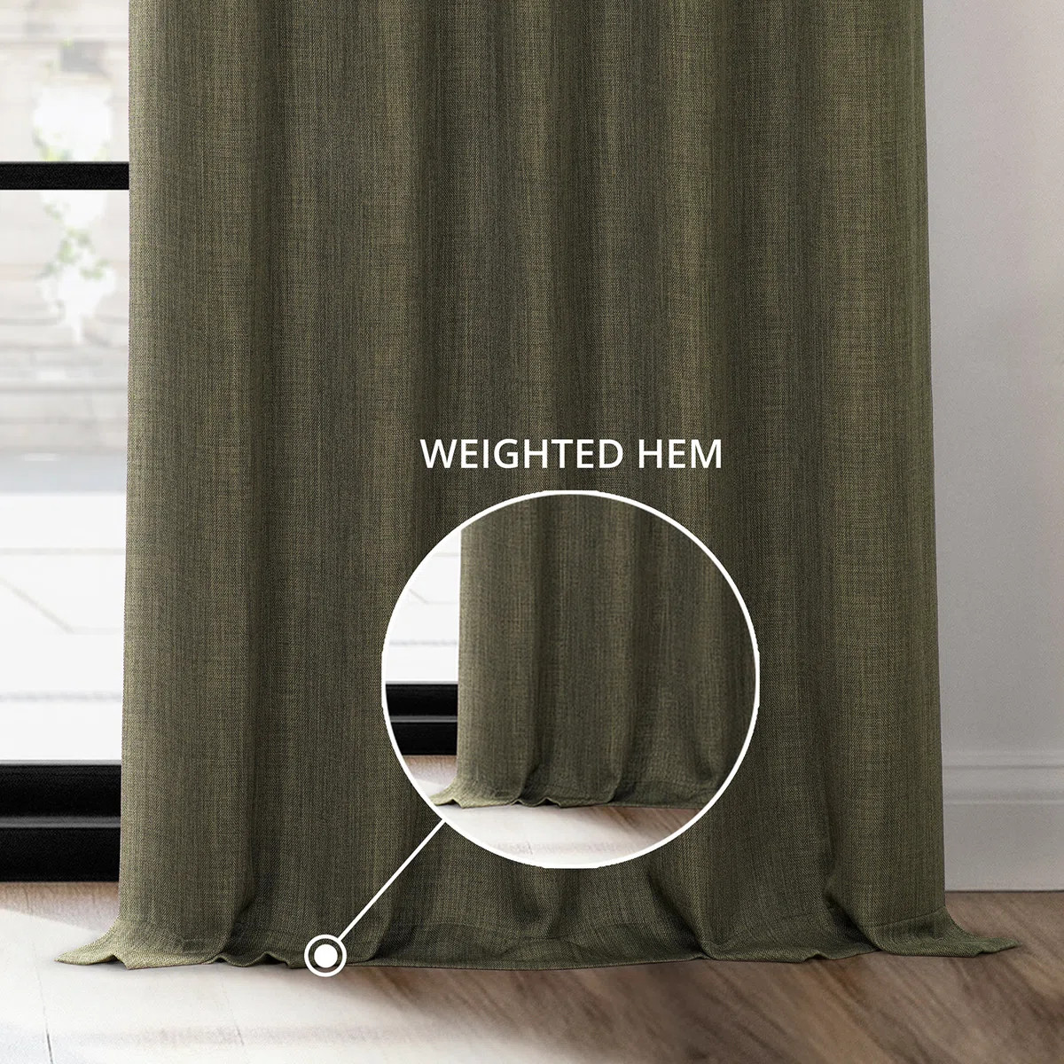 Ottis Textured Faux Linen Rod Pocket Room Darkening Curtains for Bedroom & Living Room Curtains -... | Wayfair North America
