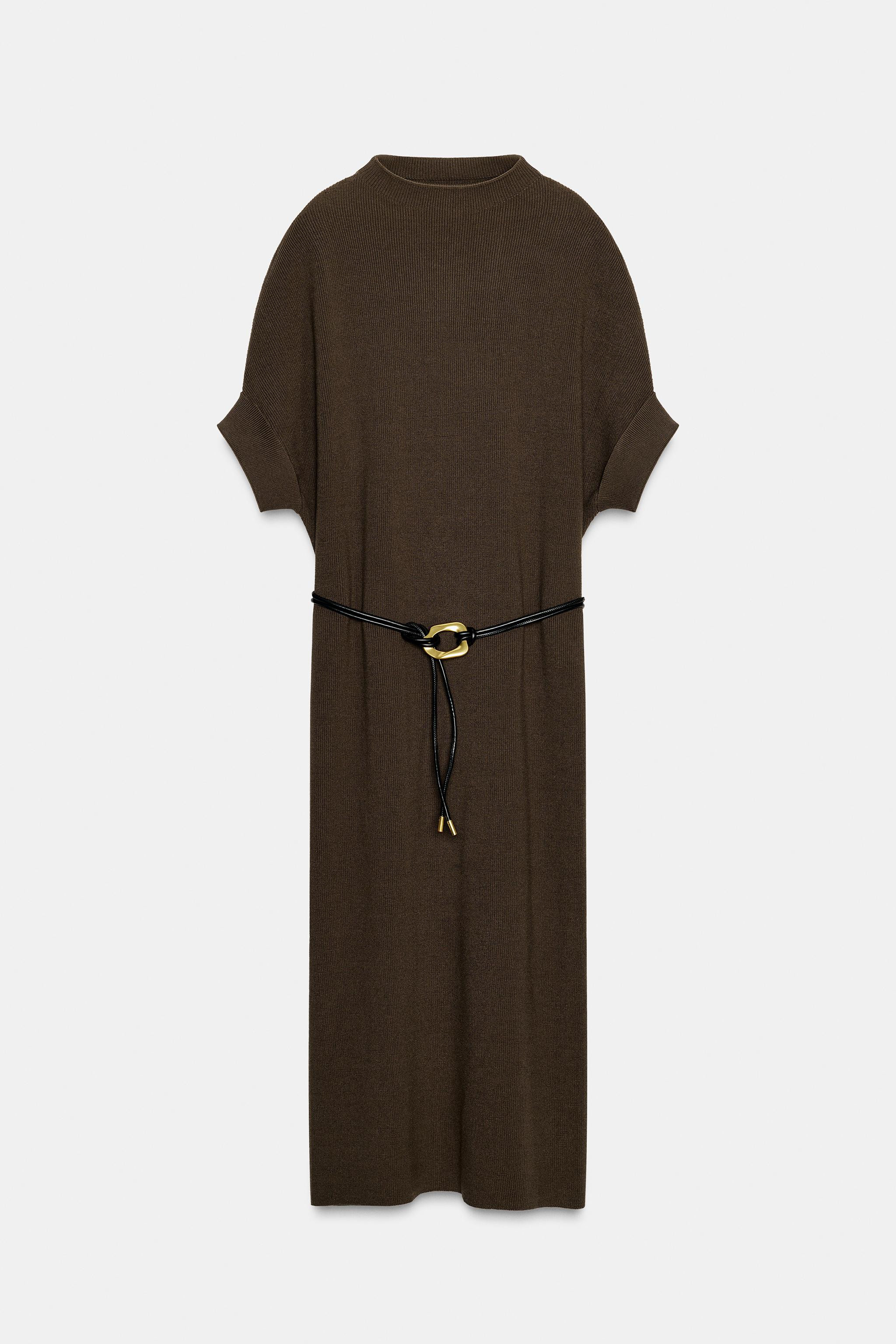 KNIT BELTED DRESS | Zara Canada