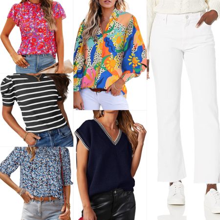 Amazing pair of white jeans paired with these 5 Amazon NEW 2024 tops all under $30! Comes in multiple colors wearing size small in all tops and size 26 in jeans // many have coupons !! So affordable! ♥️

#LTKworkwear #LTKover40 #LTKstyletip