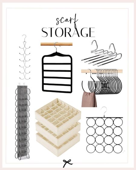 Scarf storage options. Great options to meet all your storage needs! I love the hanging options for easy closet access. 

#LTKhome #LTKSeasonal #LTKstyletip