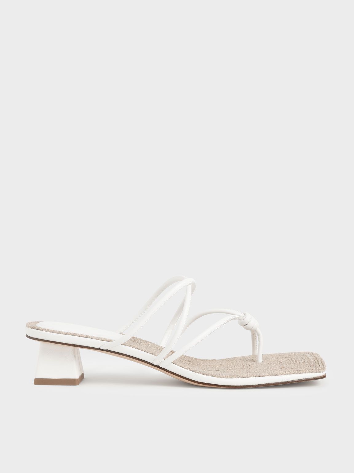 Toe Loop Strappy Heeled Sandals
- White | CHARLES & KEITH (US)