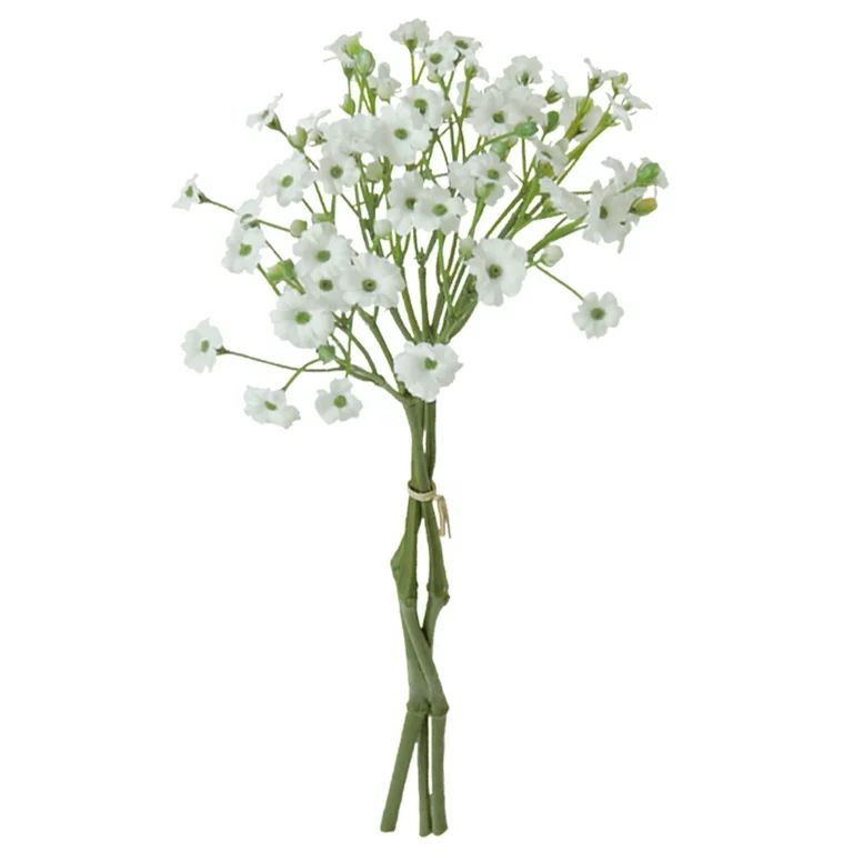 11-inch Artificial Silk White Set of 3 Baby's Breath Short Stem, for Indoor Use, by Mainstays | Walmart (US)