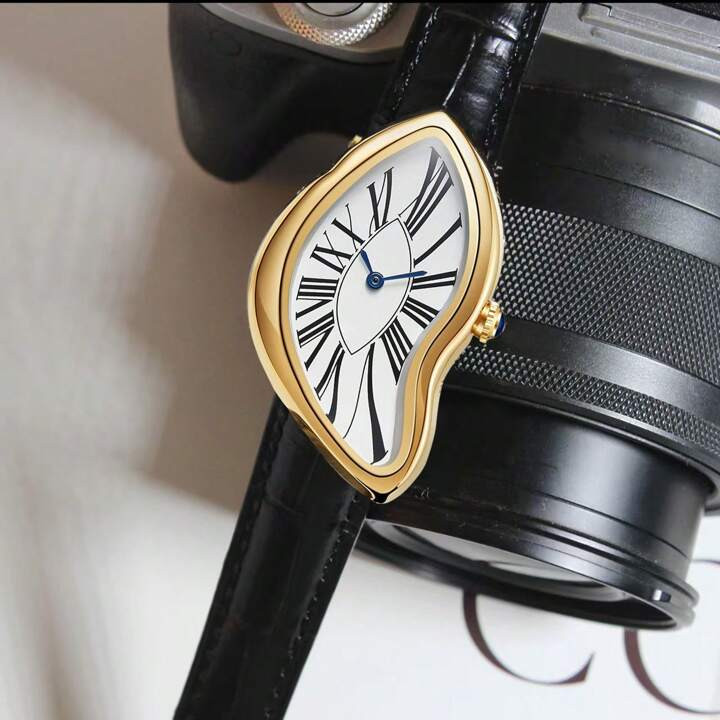 Alien Crash Melt Twist Y2K Watch Kiosk Women's Fashion Fashion Retro Advanced Design Waterproof Quartz Watch Belt Watch | SHEIN