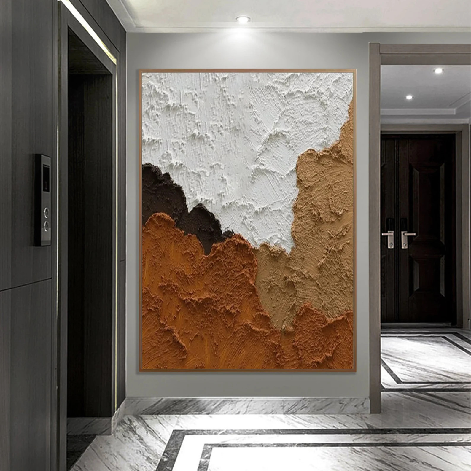 Brown and White Painting Brown Wall Art 3D Texture Painting - Etsy Canada | Etsy (CAD)