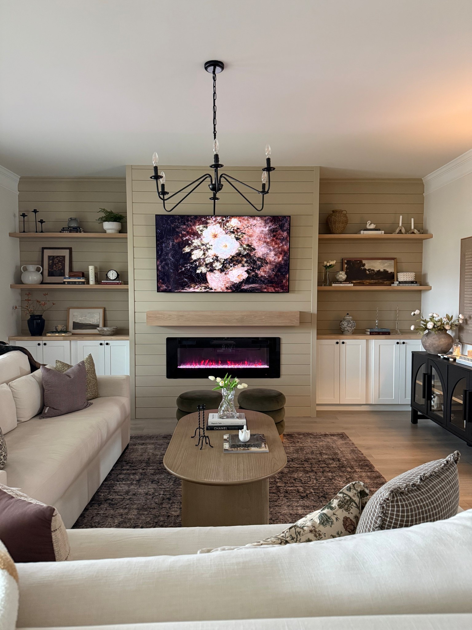 Floating shelves and mantle 

#LTKHome