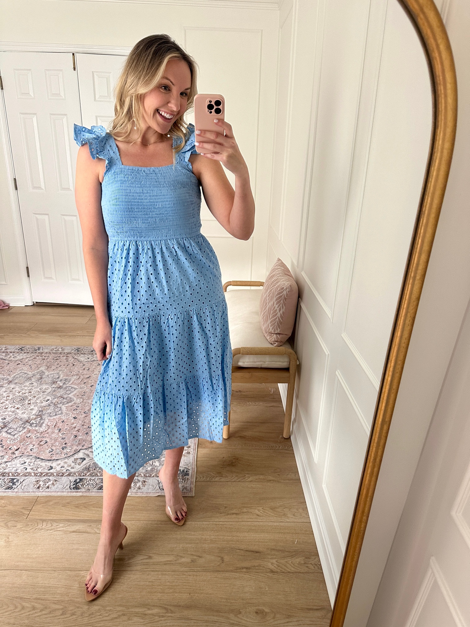 Love the flutter sleeves and eyelet details - wearing a med! Spring occasion dress - baby shower dress 

#LTKFindsUnder50 #LTKMidsize #LTKStyleTip