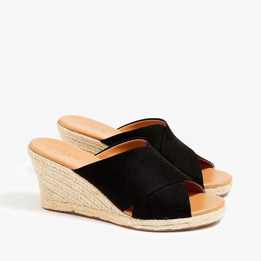 Suede crisscross mule espadrille wedges | J.Crew Factory