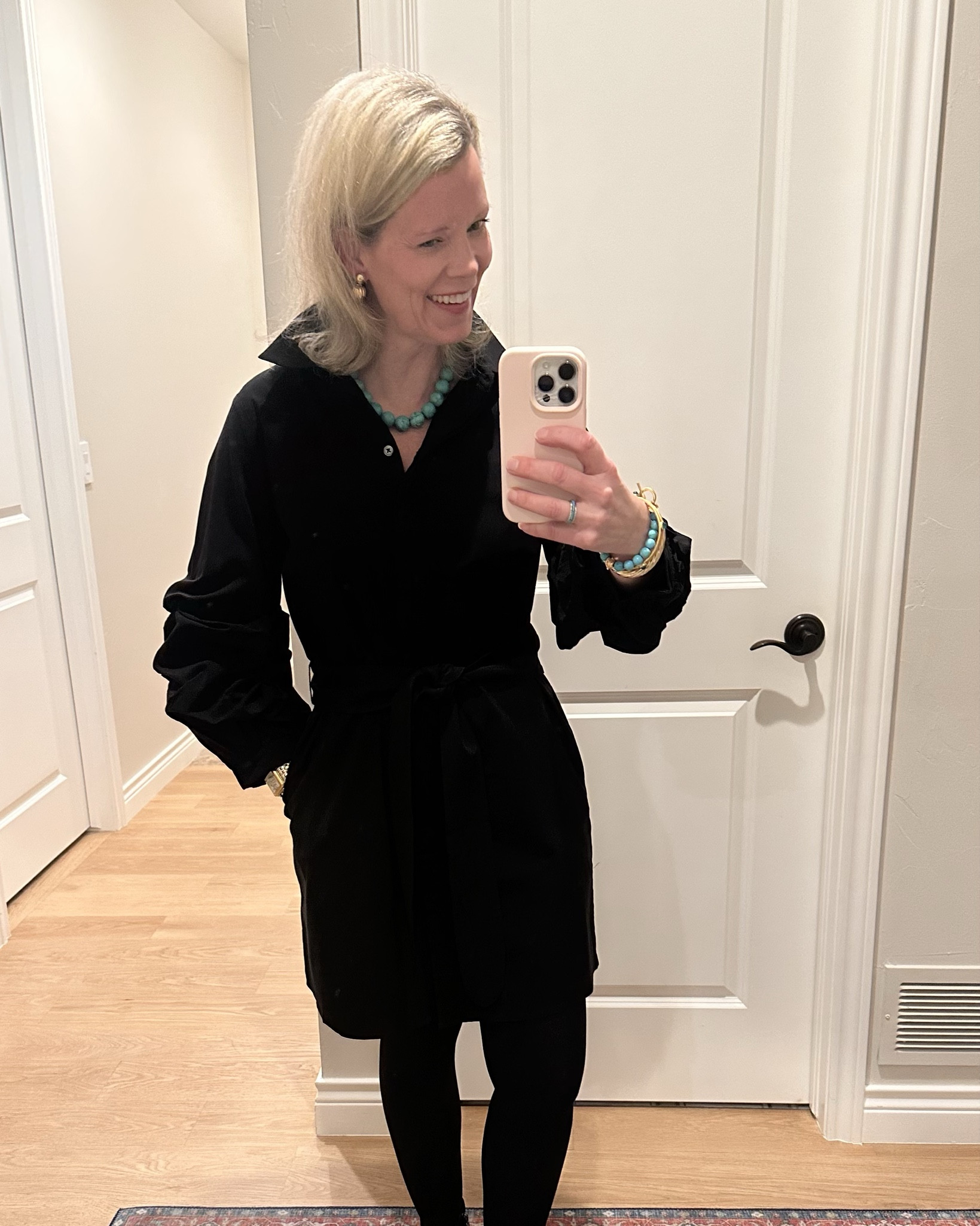 Off to dinner with the fam! Love this black dress so much. The turquoise bracelet stack is so fun  

#LTKgrwm #LTKdayinmylife #LTKWorkwear