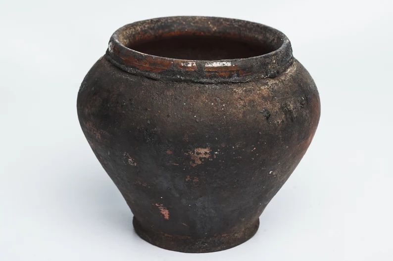 Antique Clay Pot Wabi Sabi Ceramics Dusty Pottery Black Pot | Etsy | Etsy (US)