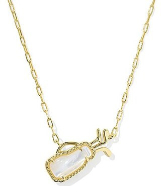Kendra Scott Golf Short Pendant Necklace - Gold Ivory Mother Of Pearl | Dillard's