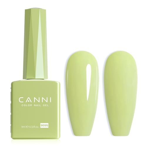 CANNI Pastel Green Gel Nail Polish, 1Pcs Sage Light Green Gel Polish Color High Gloss Soak Off Manicure Salon DIY | Amazon (US)