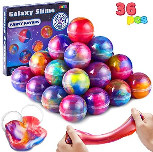 JOYIN Slime Party Favors, 36 Pack Galaxy Slime Ball - Stretchy, Non-Sticky, Mess-Free, Stress Rel... | Amazon (US)