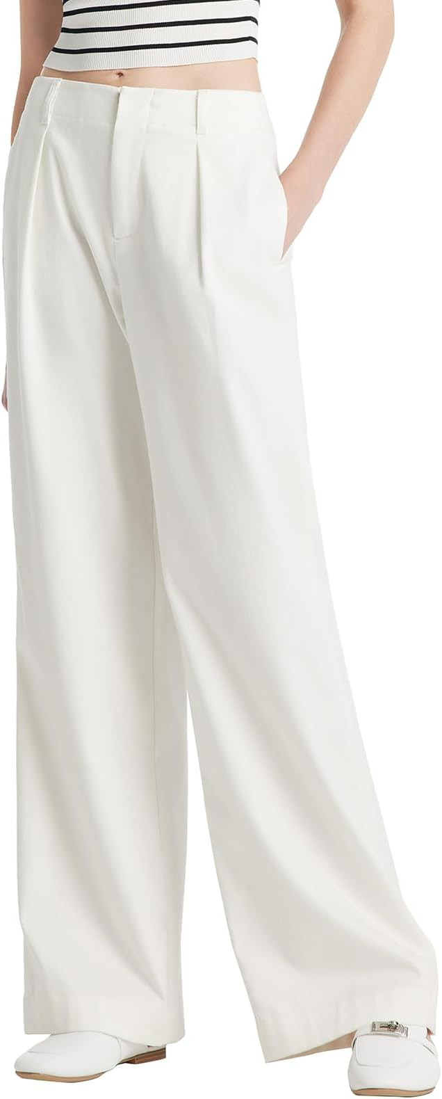 High Waisted Pants for Women Trendy Wide Leg Boyfriends Baggy Jeans y2k with Pockets | Amazon (US)