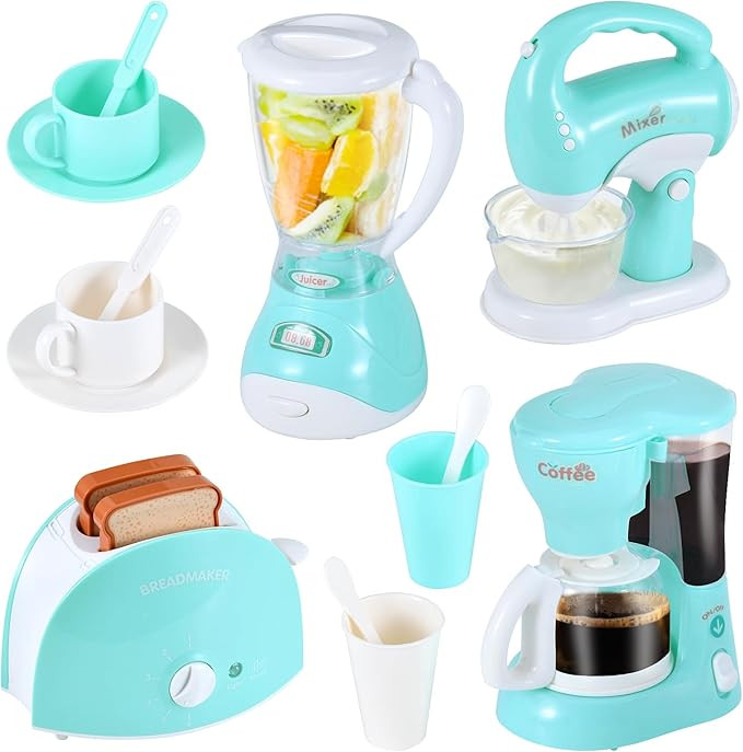 Play Kitchen Appliances Toy Set, Kids Kitchen Accessories Pretend Play Kitchen Toys Playset with ... | Amazon (US)