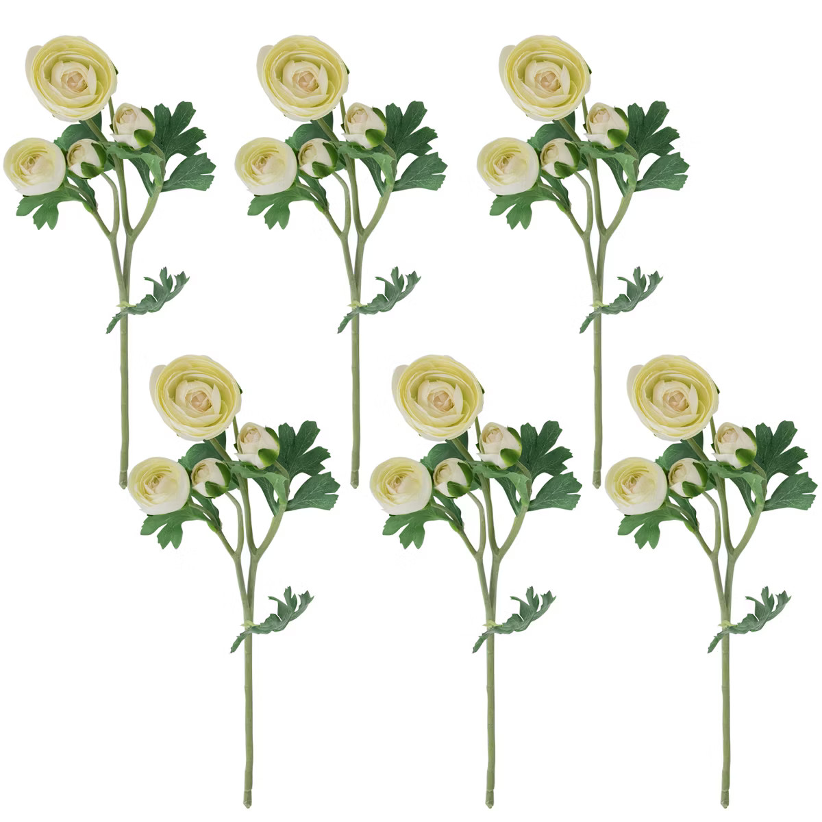 Northlight Real Touch™ Cream Ranunculus Artificial Floral Sprays, Set of 6 - 21" | Target