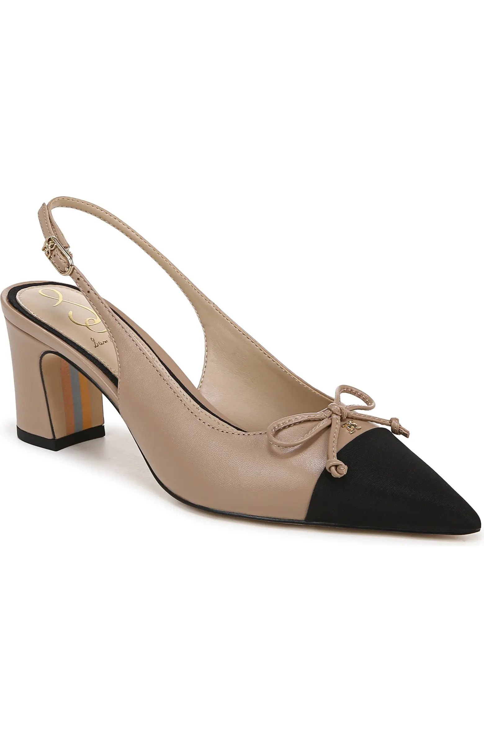 Willette Slingback Pointed Cap Toe Pump (Women) | Nordstrom